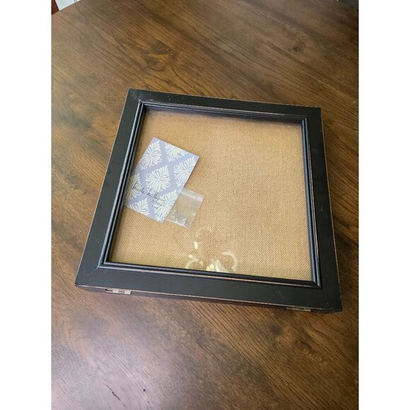 Nicole Miller Home White Distressed Frame Padded Jewelry Shadow Box Display - Picture 1 of 13